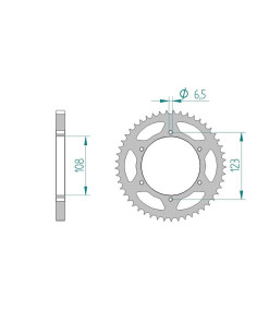 AFAM COURONNE ACIER au pas de 428 pour DERBI AFA47202