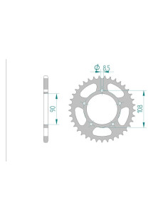 AFAM COURONNE ACIER au pas de 520 pour DUCATI AFA50601
