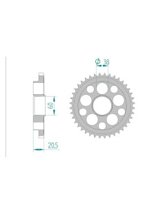 AFAM COURONNE ACIER au pas de 525 pour DUCATI AFA50605