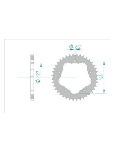 AFAM COURONNE ACIER au pas de 520 AFA50607