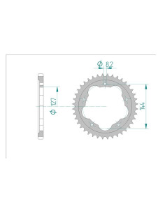 AFAM COURONNE ACIER au pas de 525 AFA50608