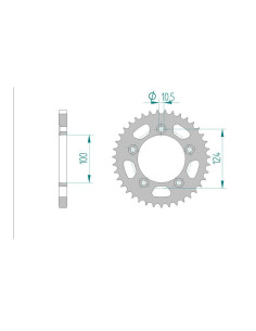 AFAM COURONNE ACIER au pas de 525 pour DUCATI AFA50612