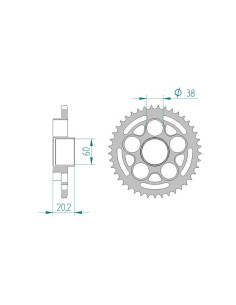 AFAM COURONNE ACIER au pas de 520 pour DUCATI AFA50614
