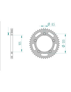 AFAM COURONNE ACIER au pas de 420 pour GILERA AFA56102
