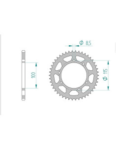 AFAM COURONNE ACIER au pas de 420 pour GILERA/MH/PEUGEOT AFA56103