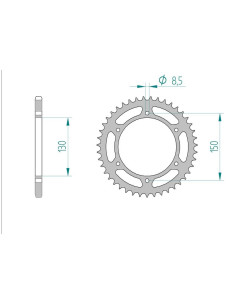 AFAM COURONNE ACIER au pas de 520 pour GILERA AFA56500