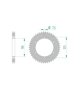 AFAM COURONNE ACIER au pas de 428 pour GILERA/HARLEY DAVIDSON AFA59102