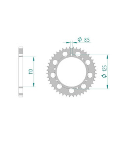 AFAM COURONNE ACIER au pas de 428 pour SHERCO AFA59104