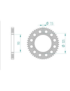 AFAM COURONNE ACIER au pas de 428 pour GILERA AFA59207