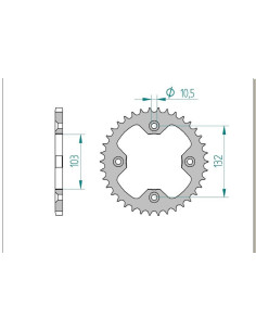 AFAM COURONNE ACIER au pas de 520 pour KTM AFA71305