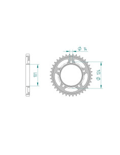 AFAM COURONNE ACIER au pas de 525 pour KTM AFA71801