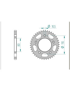 AFAM COURONNE ACIER au pas de 428 pour KYMCO AFA74200