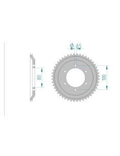 AFAM COURONNE ACIER au pas de 415 pour RIEJU AFA80100
