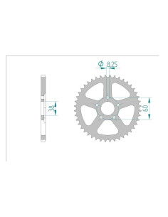 AFAM COURONNE ACIER au pas de 420 pour RIEJU AFA80101