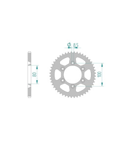 AFAM COURONNE ACIER au pas de 420 pour RIEJU AFA80103