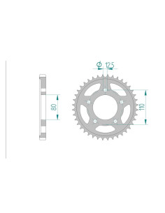 AFAM COURONNE ACIER au pas de 530 pour TRIUMPH AFA86600