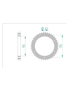AFAM COURONNE ACIER au pas de 530 pour TRIUMPH AFA86601