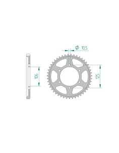 AFAM COURONNE ACIER au pas de 525 pour TRIUMPH AFA86605