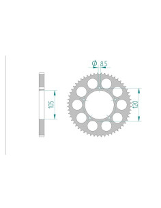 AFAM COURONNE ACIER au pas de 428 pour SACHS AFA92109