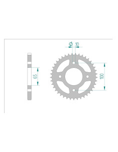 AFAM COURONNE ACIER au pas de 428 AFA92208