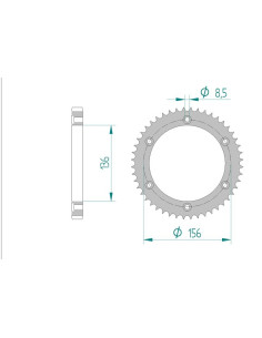 AFAM COURONNE ACIER au pas de 428 pour AJP AFA92213