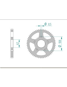 AFAM COURONNE ACIER au pas de 428 pour MH AFA92216
