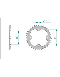 AFAM COURONNE ACIER au pas de 520 pour CAN AM AFA92325