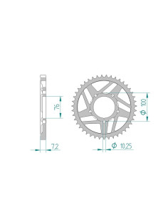 AFAM COURONNE ACIER au pas de 525 R1/R6 MARCH CAR. pour VOXAN/YAMAHA AFA92630