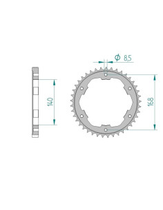 AFAM COURONNE ACIER au pas de 525 pour BMW AFA92634