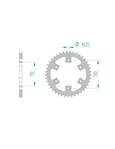 AFAM COURONNE ACIER au pas de 520 pour GAS GAS/POLARIS/POLARIS AFA95300