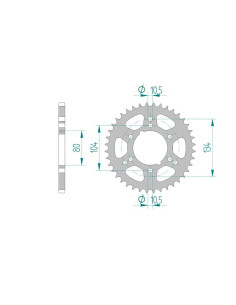 AFAM COURONNE ACIER au pas de 520 pour POLARIS AFA98300