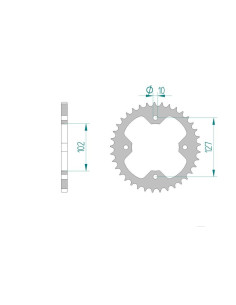 AFAM COURONNE ACIER au pas de 520 pour POLARIS OUTLAW 08-10 PREDATOR 03-06 AFA98500