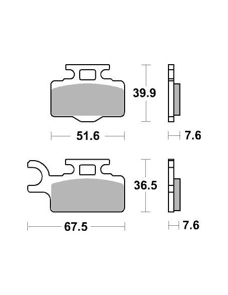 Plaquettes de frein moto SBS Off Road Racing Sinter 752RSI