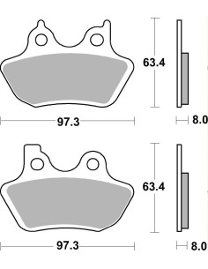 Plaquettes de frein moto SBS Harley Sinter 826H.HS