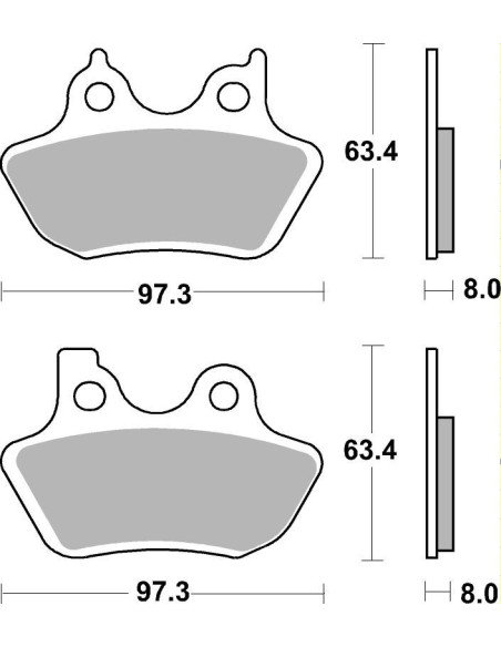Plaquettes de frein moto SBS Harley Sinter 826H.HS