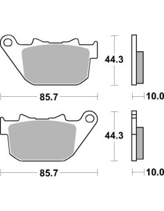 Plaquettes de frein moto SBS Harley Arriére Sinter 808H.LS