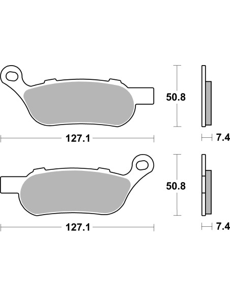 Plaquettes de frein moto SBS Harley Arriére Sinter 854H.LS
