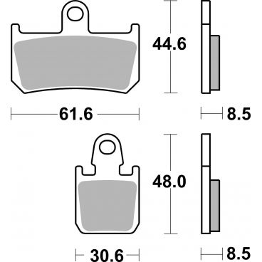 Plaquettes de frein moto SBS Racing Dual Sinter 839DS