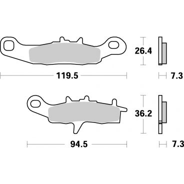 Plaquettes de frein moto SBS Carbon Silver 726CS