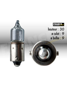 AMPOULE TEMOIN AVEC CULOT BA9S 12V5W