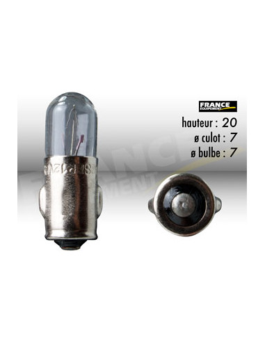 AMPOULE TEMOIN AVEC CULOT BA7S 12V2W