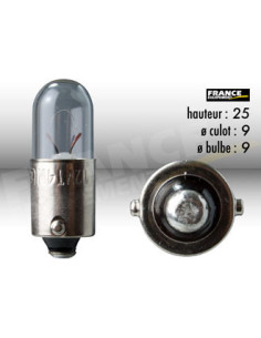 AMPOULE TEMOIN AVEC CULOT BA9S 12V4W