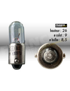 AMPOULE TEMOIN AVEC CULOT BA9S 6V4W
