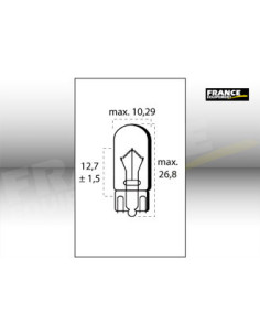 AMPOULE TEMOIN SANS CULOT W2,1x9,5D/W5W-T10 12V2W