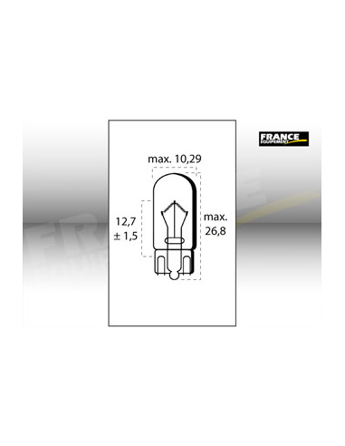 AMPOULE TEMOIN SANS CULOT W2,1x9,5D/W5W-T10 12V2W