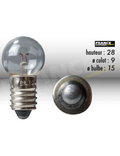 AMPOULE TEMOIN CULOT VIS E10 6V6W