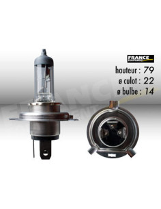 AMPOULE CODE HALOGENE H4 P43T 12V100/90W