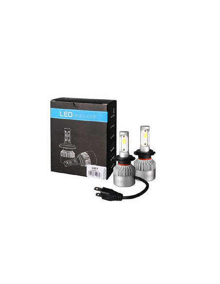 2 AMPOULES PHARE LED TYPE H7 12V55W - 8000 lumens/6500k