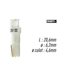AMPOULE BLANCHE TYPE W2x4.6D / T5 12V0,2W