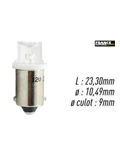 AMPOULE BLANCHE TYPE BA9S/T4W 12V0.29W